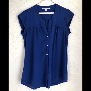 Royal blue light weight sleeveless blouse